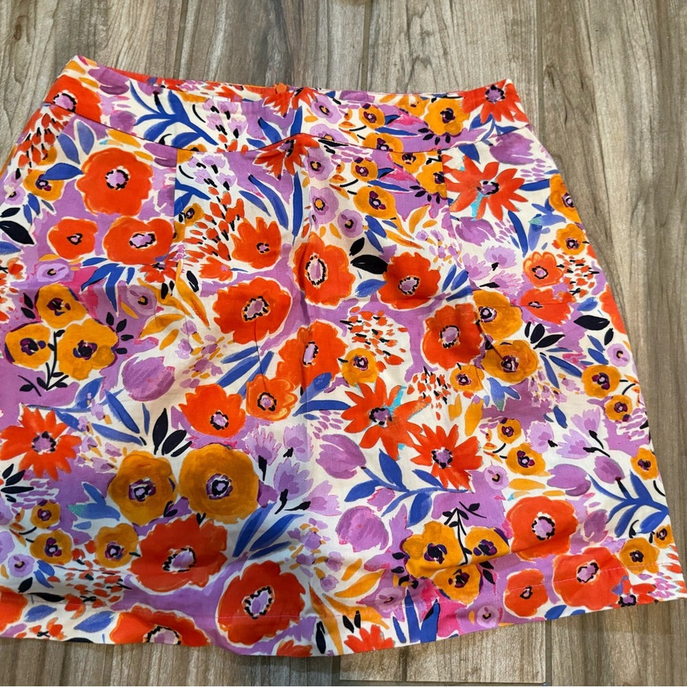 Enzzo Floral Mini Skirt with Vibrant Colors